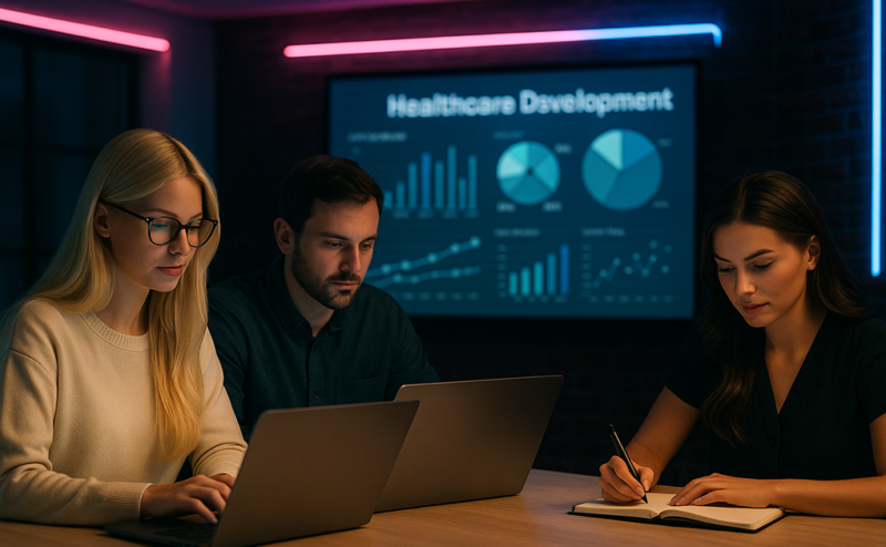 Image showing a team of people discussing healthcare software development