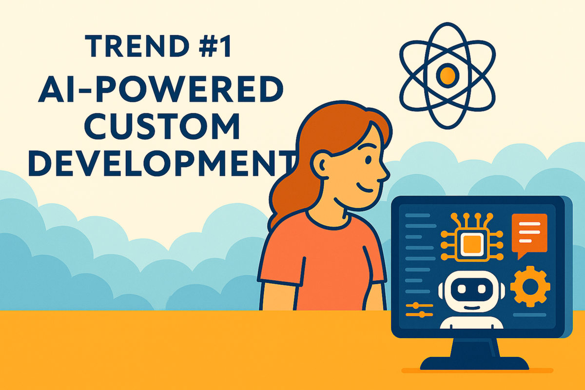 An image showing a trend about AI-powered custom development