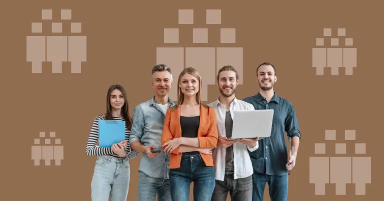 Screenshot with a team of developers