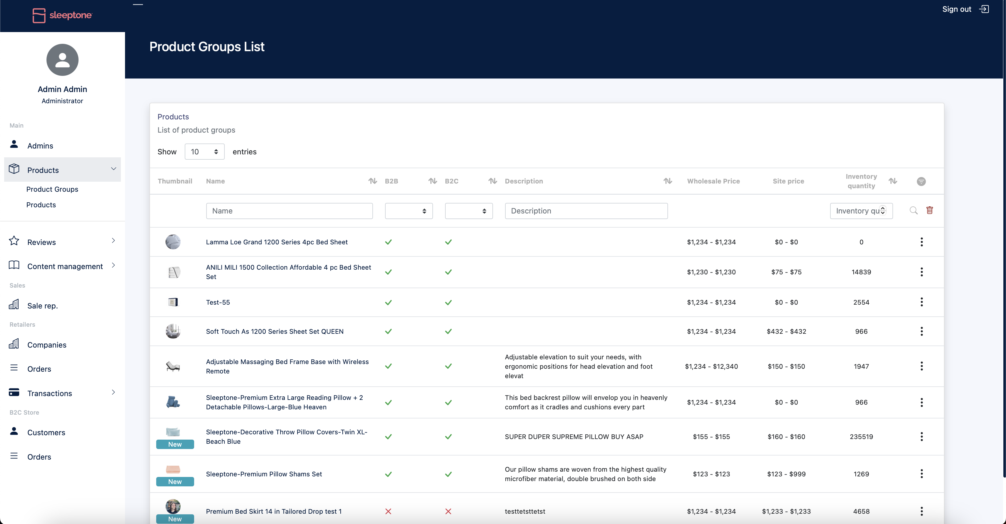 Screenshot showing orders
