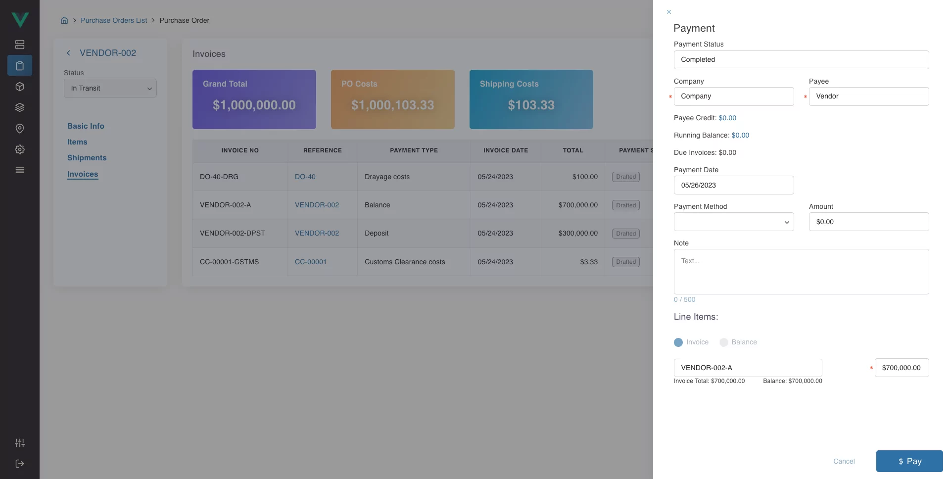 payment process