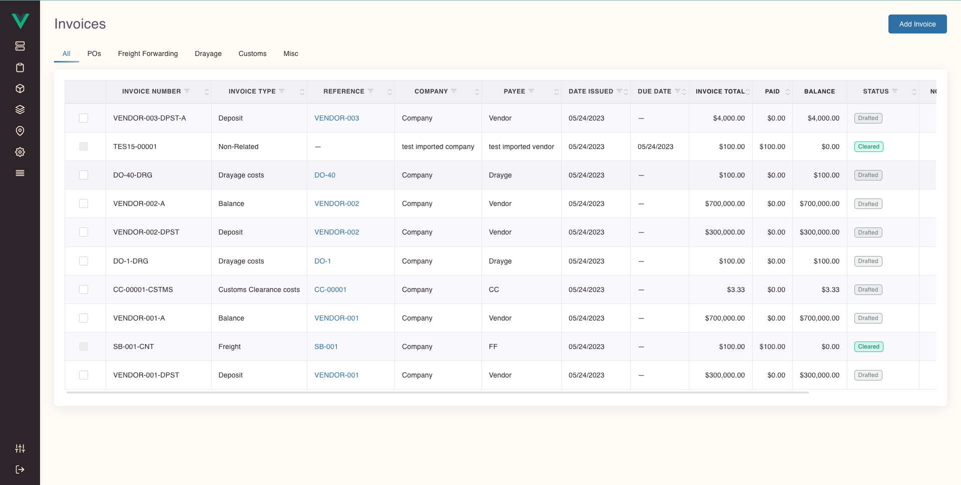 A screen shot of a web page showing a list of items.
