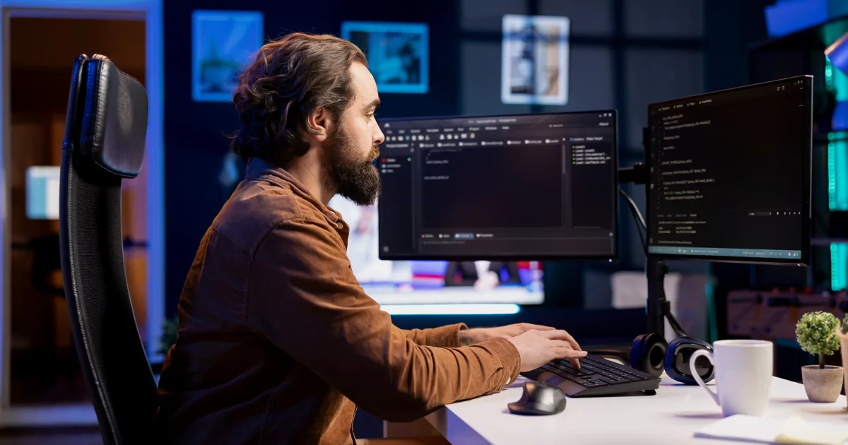 Image showing a developer working on software